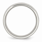 Stainless Steel Wedding Band with Polished Black Ceramic Inlay Engravable 9mm